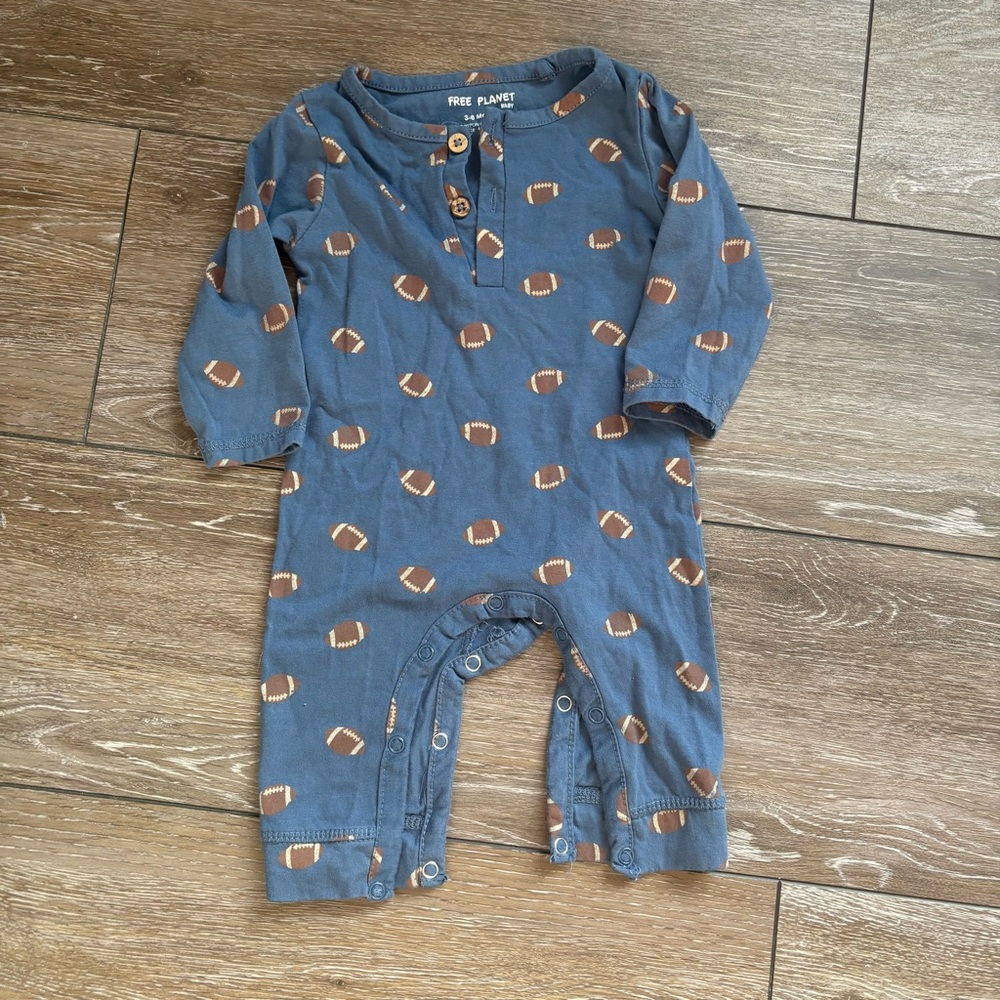 Free Planet Navy Football Print Kids Footie